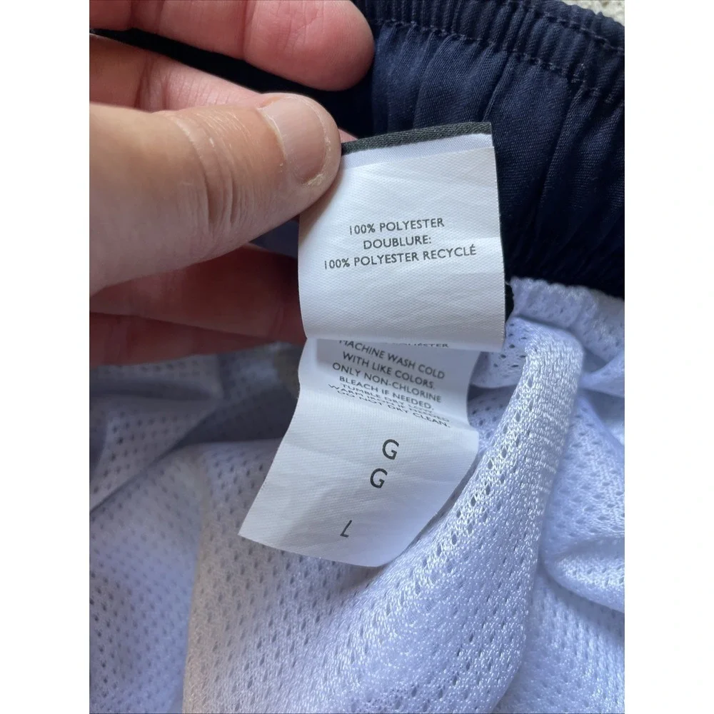 Nike Men's Swim Trunks Large Blue Palm Print Lined Elastic Waist Board Shorts